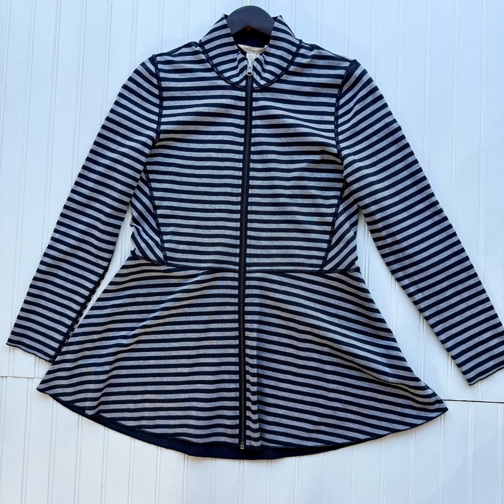 Soft Surroundings Navy and Gray Trench Coat